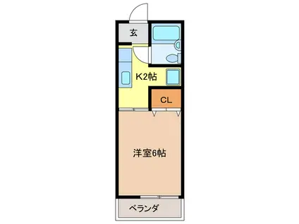 スカイ江戸橋(1K/6階)の間取り写真