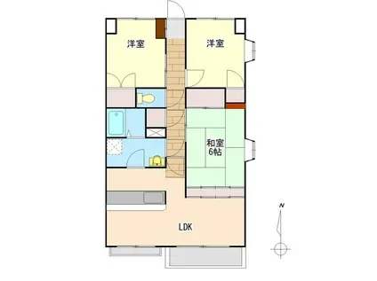 グランドアーク若松(3LDK/3階)の間取り写真