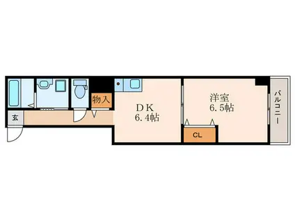 アクシス西京極(1DK/2階)の間取り写真
