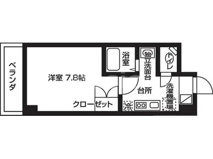 スパジオミーオ(1K/4階)の間取り写真