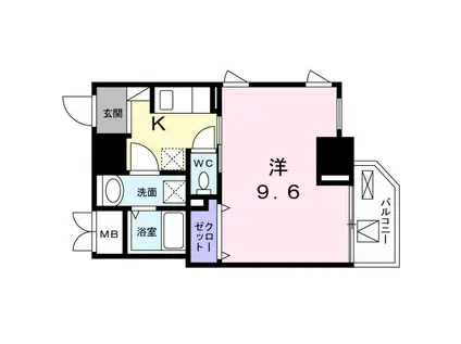 グランヒルズ西新宿(1K/3階)の間取り写真