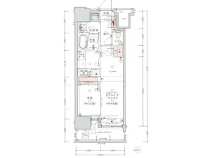 リビオレゾン上野(1LDK/2階)の間取り写真