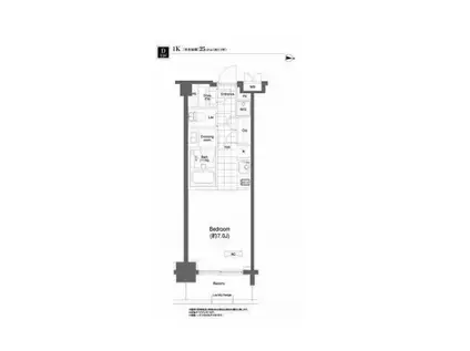 プライムアーバン目黒大橋ヒルズ(1K/3階)の間取り写真