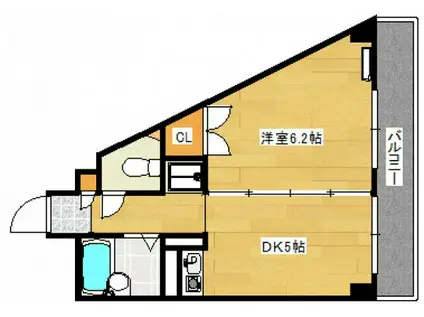 今村エステートII(1DK/4階)の間取り写真