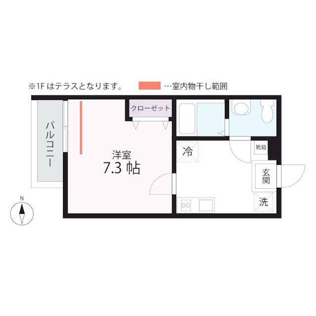 QUIET CRAB HOUSE 鎌倉サーフ(1K/2階)の間取り写真
