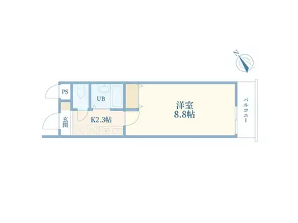 クレスパット町田(1K/3階)の間取り写真