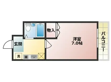 アメニティホウコク(1K/2階)の間取り写真