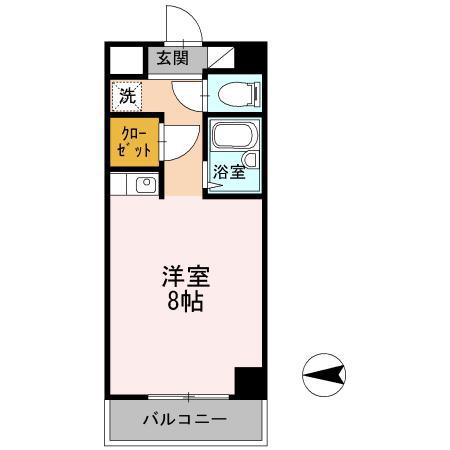 土井ハイツ北条口(ワンルーム/2階)の間取り写真