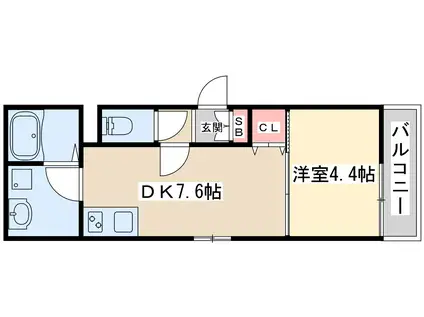 メゾンCOCO(1DK/1階)の間取り写真