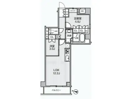 アリビス綾瀬(2LDK/5階)の間取り写真