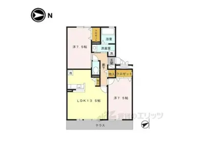 ベローチェ梅美台(2LDK/1階)の間取り写真