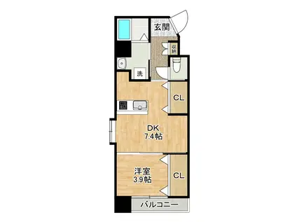 アルゴヴィラージュ天神II(1DK/11階)の間取り写真