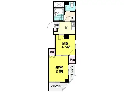 ガーデンハイツハクホウ(2K/2階)の間取り写真