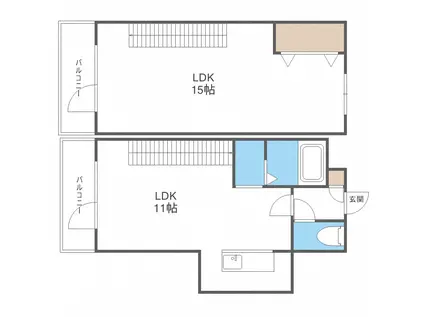 ローズハウス宮の森(1LDK/1階)の間取り写真