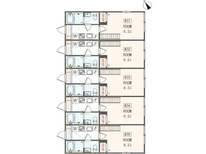 アザーレ・ナッジ東海大学前(1K/2階)の間取り写真