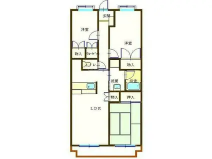 サンライズ横井(3LDK/2階)の間取り写真