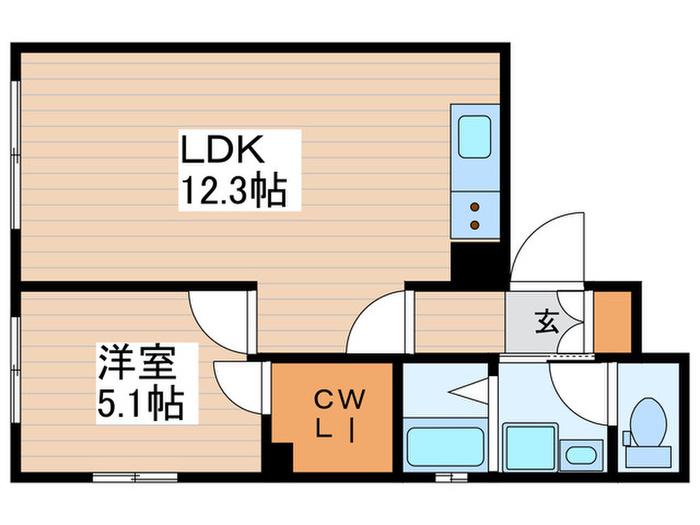 FARE西荻窪(1LDK/3階)の間取り写真