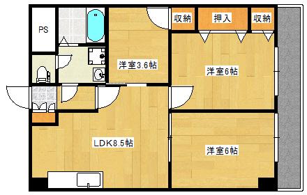寿々ビル(3DK/2階)の間取り写真