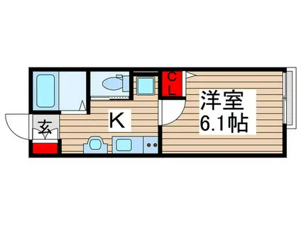 セレニティ八柱(1K/2階)の間取り写真