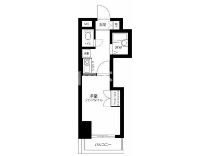 ロイヤルパレス目黒(1K/6階)の間取り写真
