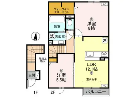 MAISON KOTOBUKI(2LDK/2階)の間取り写真