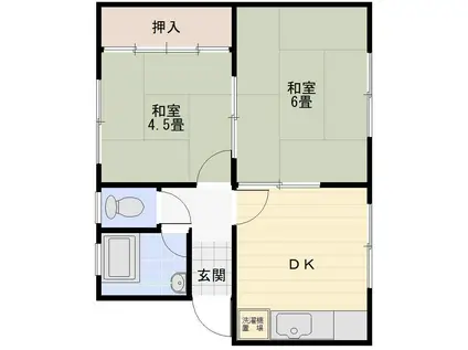 コーポHIKARI(2DK/2階)の間取り写真