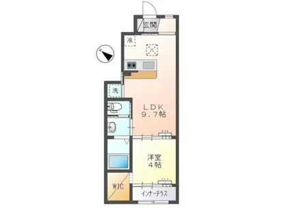 東武東上線 若葉駅 徒歩14分 2階建 築1年(1LDK/1階)の間取り写真