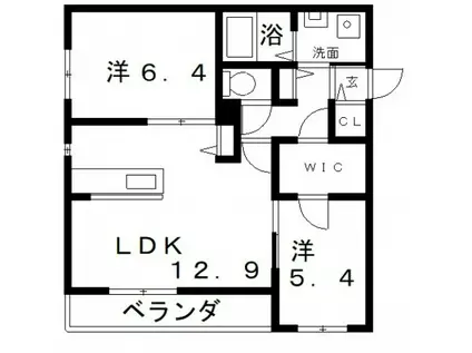 シャーメゾン グランデール清和(2LDK/1階)の間取り写真