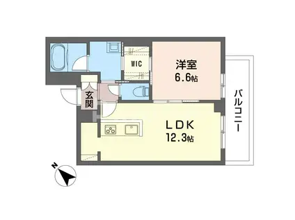 セレスト弁天(1LDK/1階)の間取り写真