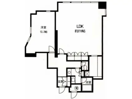渋谷プロパティータワー(1LDK/15階)の間取り写真