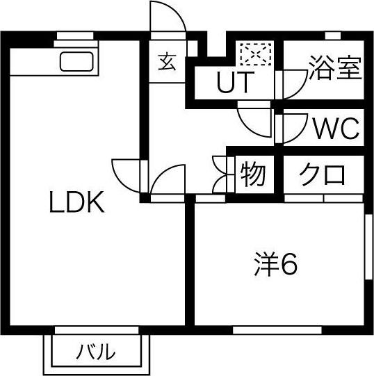ハイツサニーヒル東棟(1LDK/1階)の間取り写真
