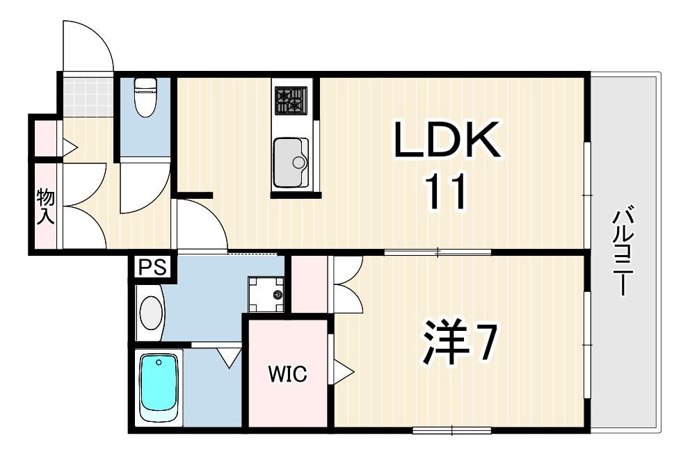 TKメゾン(1LDK/1階)の間取り写真