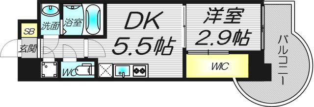 セレニテ新大阪プリエ(1DK/10階)の間取り写真