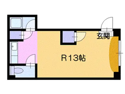 ツインビルB(ワンルーム/3階)の間取り写真