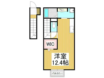 ヴィオコート(ワンルーム/2階)の間取り写真