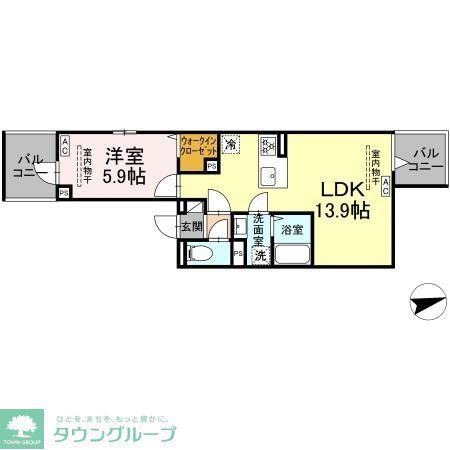 セレスティア祖師谷(1LDK/3階)の間取り写真