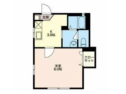 メゾン旭(1K/1階)の間取り写真