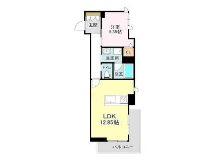 シャーメゾン ユーウェル(1LDK/2階)の間取り写真