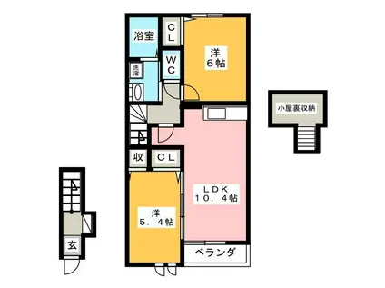 グレース A(2LDK/2階)の間取り写真