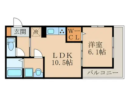 ウッドステージ桜 壱号館(1LDK/3階)の間取り写真