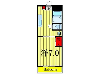 パレド-ルII(1DK/1階)の間取り写真
