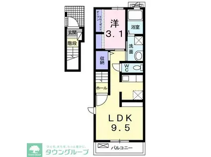 サンリットB(1LDK/2階)の間取り写真