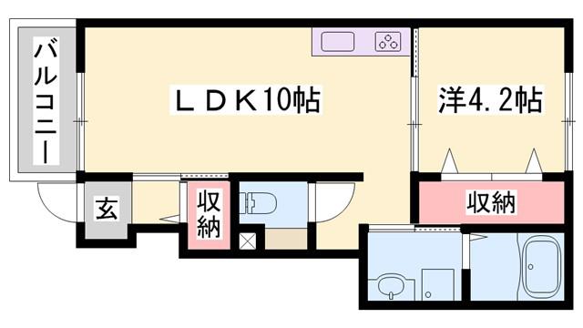 グランアウローラV(1LDK/1階)の間取り写真