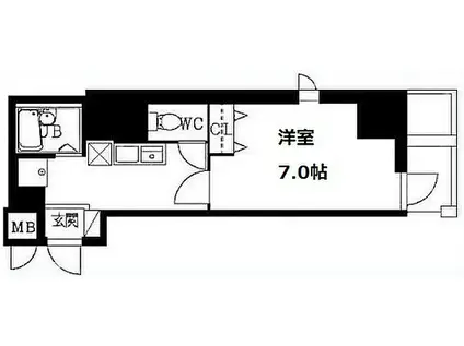 東林ビル(1K/4階)の間取り写真