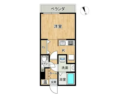 スパシエKII(ワンルーム/2階)の間取り写真