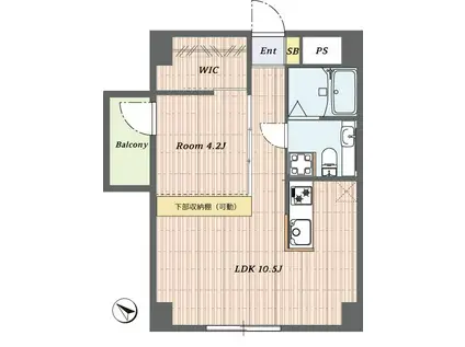 サンリーフ (1LDK/1階)の間取り写真