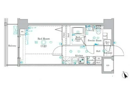 AZEST千住大橋(1K/3階)の間取り写真