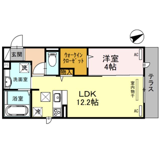 ルーチェ鳳(1LDK/1階)の間取り写真