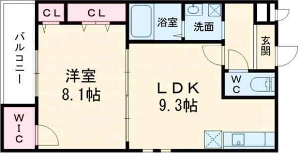 プロスペリティーK-II(1LDK/2階)の間取り写真