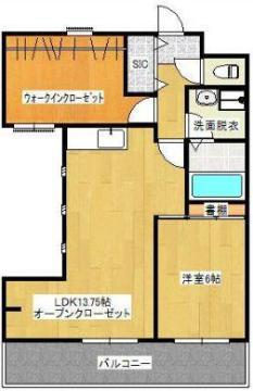 グレーシル鷹取(1SLDK/4階)の間取り写真
